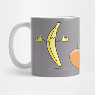 Happy banana with wet peach Mug